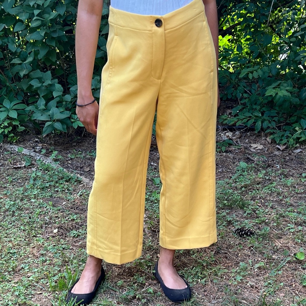 Yellow Pants, Mid Rise, Size 4P, Ann Taylor, Like New, Barely Used